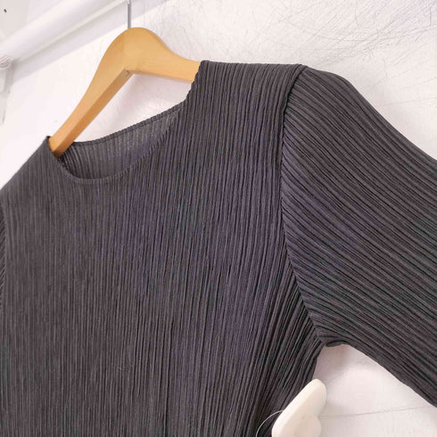 イッセイミヤケ ISSEY MIYAKE 12SS 銀タグ プリーツ S/S Tシャツ カットソー レディース JPN:2