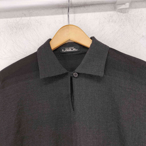 イッセイミヤケペルマネンテ ISSEY MIYAKE PERMANENTE 90S 96AW パネルチェック シアー スキッパー シャツ レディース JPN:M