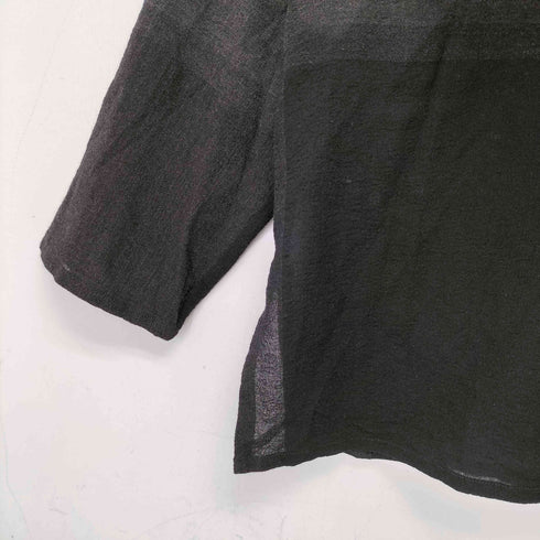 イッセイミヤケペルマネンテ ISSEY MIYAKE PERMANENTE 90S 96AW パネルチェック シアー スキッパー シャツ レディース JPN:M