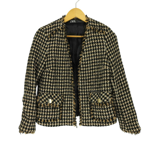 ザラ ZARA 総柄 ジャケット ツイード ブレザー レディース JPN:XS