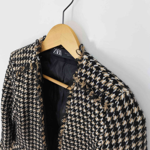 ザラ ZARA 総柄 ジャケット ツイード ブレザー レディース JPN:XS