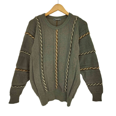 イッセイミヤケ ISSEY MIYAKE 80S 筆タグ オンリミットタグ 3D ストライプ ウール ニット セーター メンズ