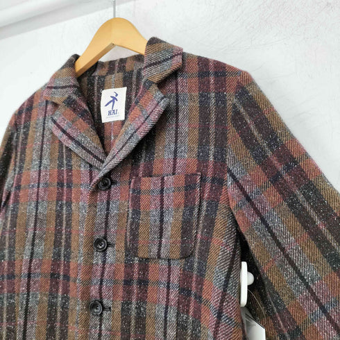 ハイスポーティングギア HAI SPORTING GEAR 80-90S POINTUP社 シルク混 ネップ 4B チェック テーラード ジャケット メンズ JPN:M