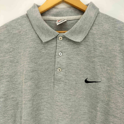 ナイキ NIKE 90-00s 白タグ スウッシュ ワンポイント刺繍 ポロシャツ メンズ import:XXL