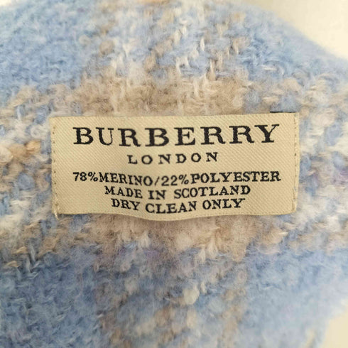 バーバリーロンドン BURBERRY LONDON スコットランド製 メリノウール マフラー レディース