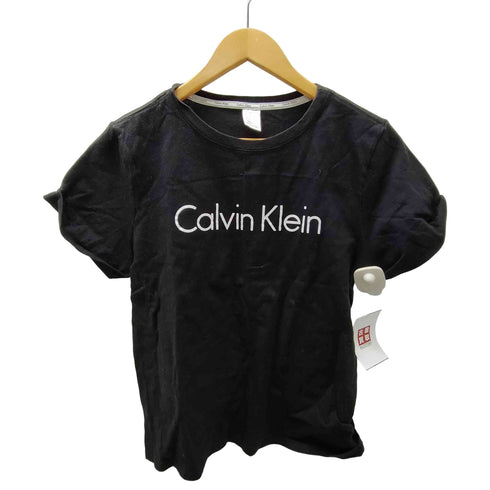カルバンクライン CALVIN KLEIN ロゴ クロップド S/S Tシャツ ピチT レディース import:M