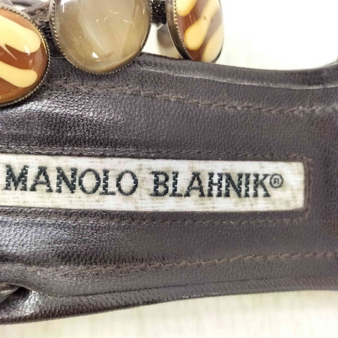 マノロブラニク MANOLO BLAHNIK タイガープリントオープントゥサンダル レディース EUR:35