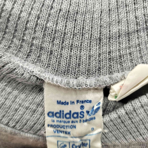 アディダスオリジナルス adidas Originals 70~80S トレフォイルロゴ フロッキープリント 裏起毛 ボーダー Vネック スウェット メンズ import:S