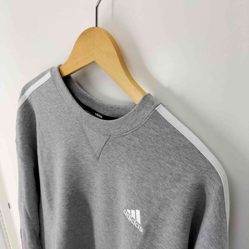 アディダス adidas エッセンシャルズ プラス ルーズフィット スリーストライプス フレンチテリー スウェットトレーナー メンズ JPN:XL