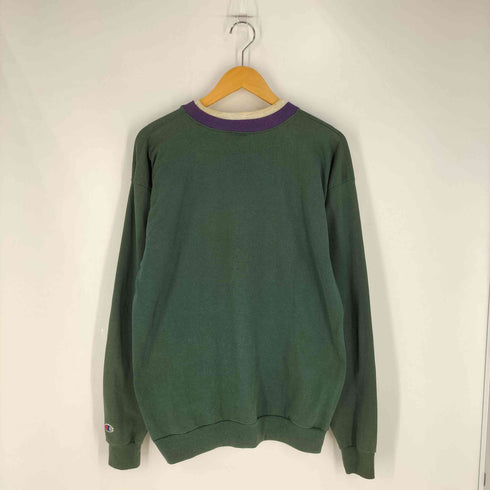 チャンピオン Champion 90S USA製 スクリプトロゴ刺繍 リブライン クルーネックスウェット メンズ import:L