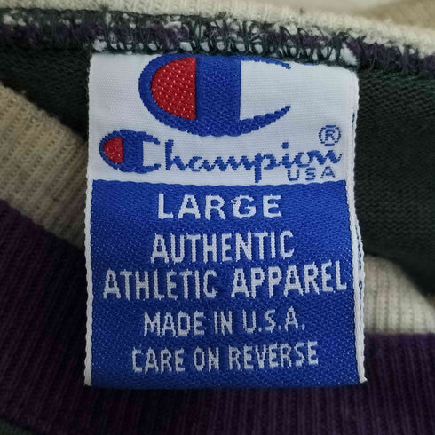 チャンピオン Champion 90S USA製 スクリプトロゴ刺繍 リブライン クルーネックスウェット メンズ import:L