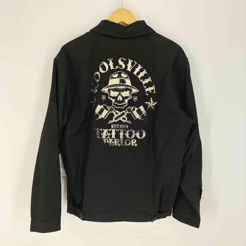 ディッキーズ Dickies メキシコ製 KOOLS VILLE TATTO PARLOR コラボ ロゴプリント ジップアップ ワークジャケット メンズ import:M