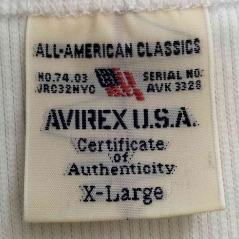 アヴィレックス AVIREX TERECO HENRY NECK LONG SLEEVE T-SHIRT メンズ JPN:XL