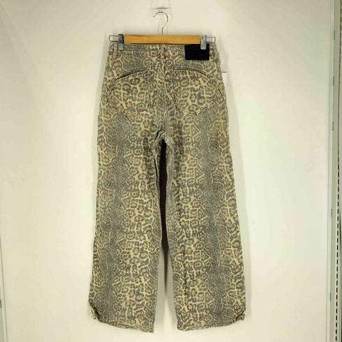TRINITE STUDIO Leopard Print Distressed Denim Wide-Leg Pants レオパード プリント ワイドレッグパンツ レディース JPN:S