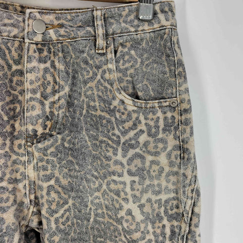 TRINITE STUDIO Leopard Print Distressed Denim Wide-Leg Pants レオパード プリント ワイドレッグパンツ レディース JPN:S