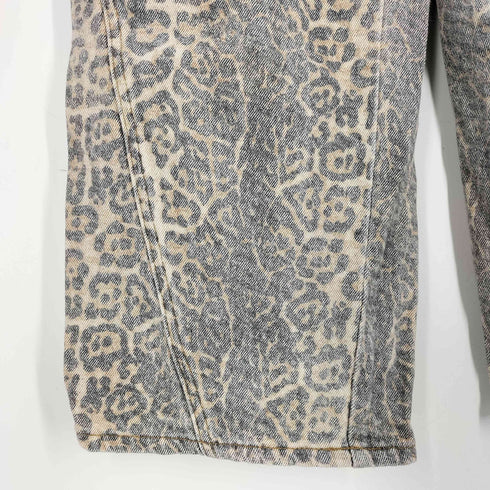 TRINITE STUDIO Leopard Print Distressed Denim Wide-Leg Pants レオパード プリント ワイドレッグパンツ レディース JPN:S