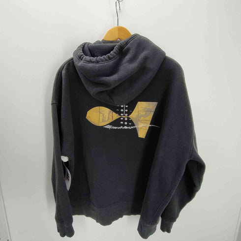 麻中之蓬 まちゅうのよもぎ 心 刺繍 バックプリント プルオーバー パーカー メンズ JPN:XL