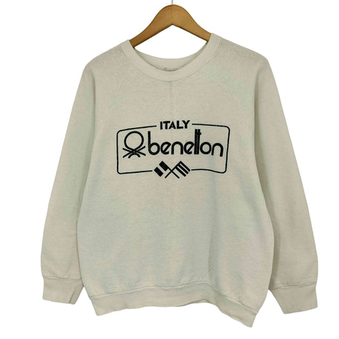 ユナイテッドカラーズオブベネトン UNITED COLORS OF BENETTON ラバープリント ラグランスウェット メンズ