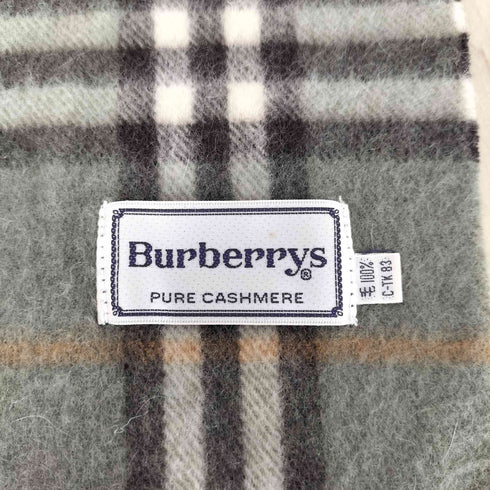 バーバリーズ BURBERRYS pure cashmere ノバチェックカシミアマフラー フリンジ メンズ