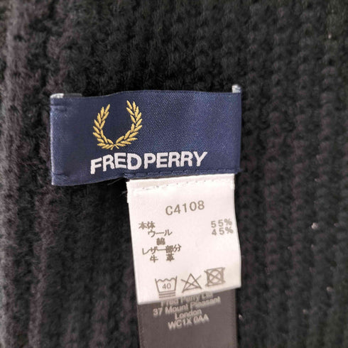 フレッドペリー FRED PERRY ワッフルマフラー ロゴ刺繍 メンズ