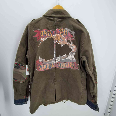 vsctjeans2befree カスタム パッチワーク バックプリント ミリタリー ジャケット メンズ import:L