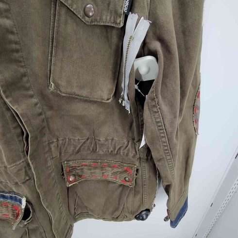 vsctjeans2befree カスタム パッチワーク バックプリント ミリタリー ジャケット メンズ import:L