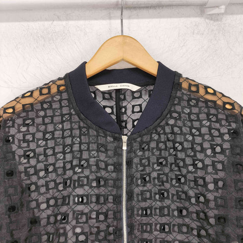 ステラシフォン STELLA CIFFON 刺繍 総柄 シアー ジップアップジャケット ブルゾン レディース JPN:36