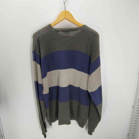 アイゾッド IZOD エンブレムロゴ 刺繍 マルチボーダー コットン ニット セーター メンズ import:M
