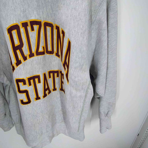 チャンピオン Champion 90S REVERSE WEAVE リバースウィーブ 刺繍タグ 前期 アクリル8% レーヨン3% 混紡 ARIZONA STATE 2段 プリント アーチカレッジ スウェット メンズ import:XL