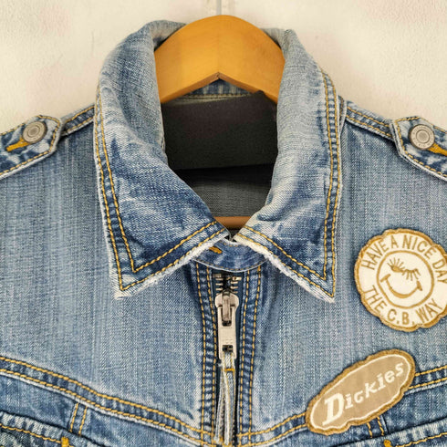 ディッキーズ Dickies チンストラップ ジップアップ デニムベスト レディース JPN:M