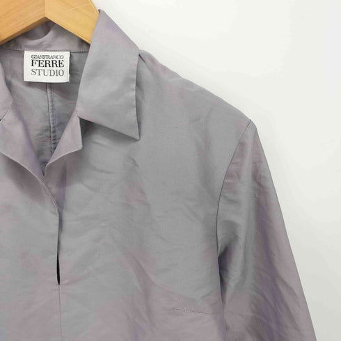 ジャンフランコフェレストゥーディオ GIANFRANCO FERRE STUDIO イタリア製 バルーズ シルク シャツ ブラウス レディース FR:40