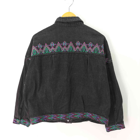 チチカカ TITICACA 刺繍 ブラック デニムジャケット レディース FREE