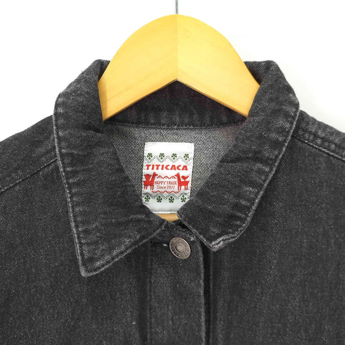 チチカカ TITICACA 刺繍 ブラック デニムジャケット レディース FREE