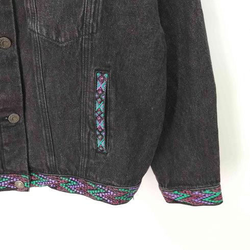 チチカカ TITICACA 刺繍 ブラック デニムジャケット レディース FREE