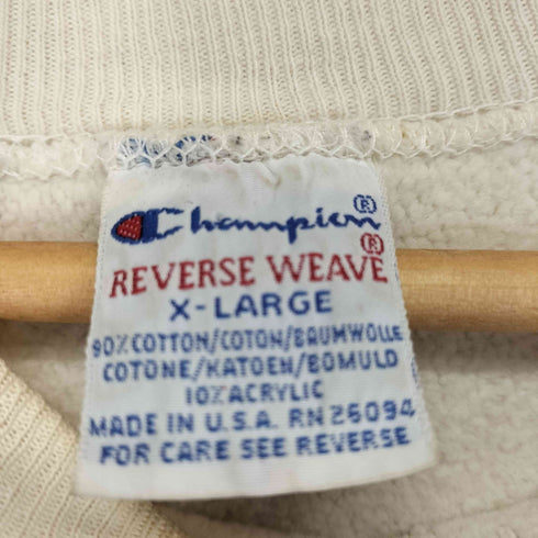 チャンピオン Champion 90s 刺繍タグ USA製 MIT フロントプリントクルーネックスウェット メンズ XL