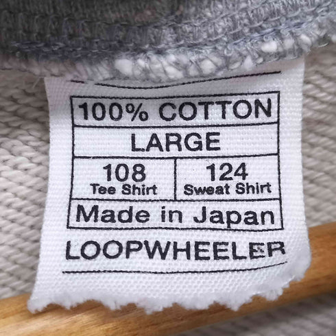 ループウィラー LOOPWHEELER 裏毛 ジップパーカー メンズ JPN:L