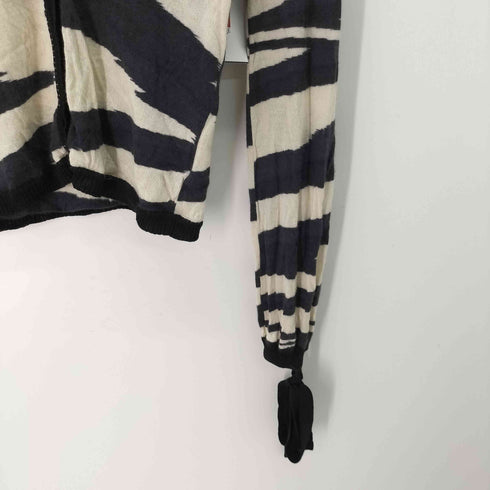 ミッソーニ MISSONI CASHMERE カシミヤシルク混 袖リボン 総柄 カーディガン レディース JPN:2