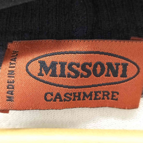ミッソーニ MISSONI CASHMERE カシミヤシルク混 袖リボン 総柄 カーディガン レディース JPN:2