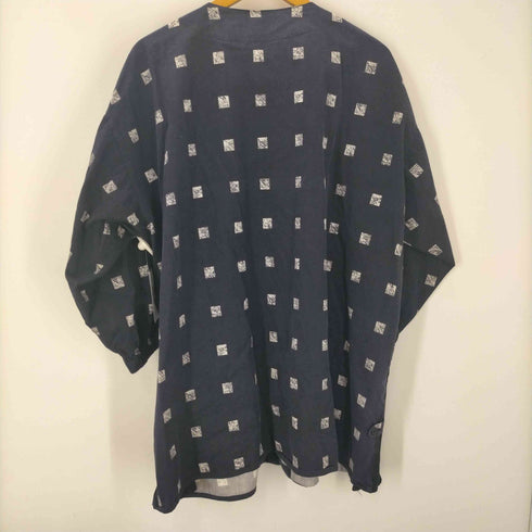 アイムイッセイミヤケ im ISSEY MIYAKE 80S 総柄 ワイドシルエット ノーカラー カバーオール レディース