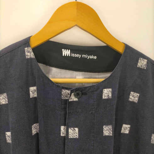 アイムイッセイミヤケ im ISSEY MIYAKE 80S 総柄 ワイドシルエット ノーカラー カバーオール レディース