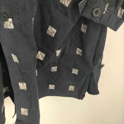アイムイッセイミヤケ im ISSEY MIYAKE 80S 総柄 ワイドシルエット ノーカラー カバーオール レディース