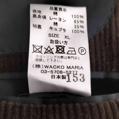 ワコマリア WACKO MARIA 20aw CORDUROY NCONSTRUCTED JACKET DUCA VISCONTI コーデュロイ アンコンストラクテッド ジャケット メンズ JPN:XL