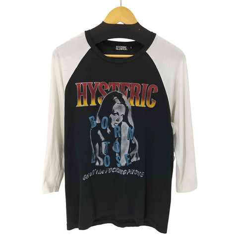 ヒステリックグラマー HYSTERIC GLAMOUR HYS GIRL BORN TO LOSE ヒスガール バイカラー ラグラン レディース JPN:M