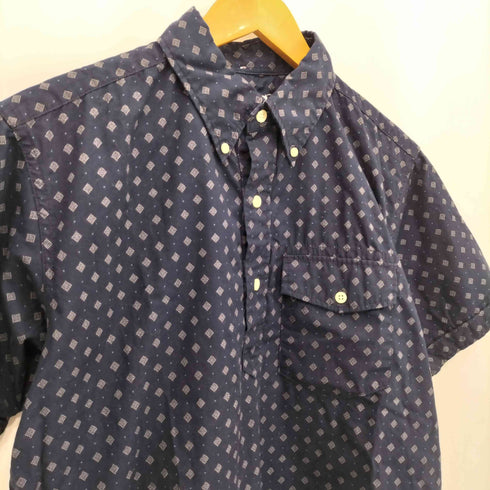 エンジニアードガーメンツ Engineered Garments USA製 小紋柄 BD ハーフボタン 半袖シャツ メンズ import:M