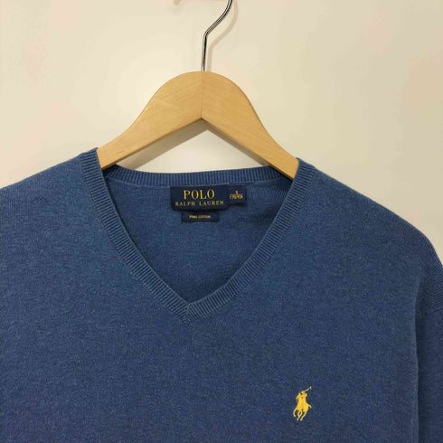 ポロラルフローレン POLO RALPH LAUREN PIMA COTTON ポニー刺繍 Vネックニット メンズ import:S