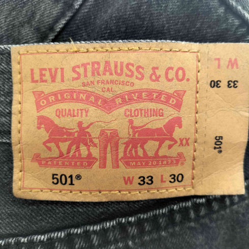 リーバイス Levis ボタン裏3757 501 ORIGINAL Black Worn In ヴィンテージブラックストレートデニムパンツ メンズ 33×30