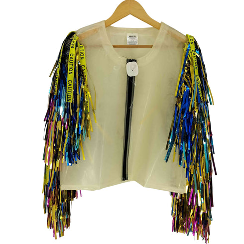 BIRDS OF PREY コーションテープ マルチカラーテープ シースルー ノーカラージャケット レディース import:XL