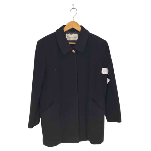 A.international cashmere カシミヤ混比翼ハーフステンカラーコート レディース M