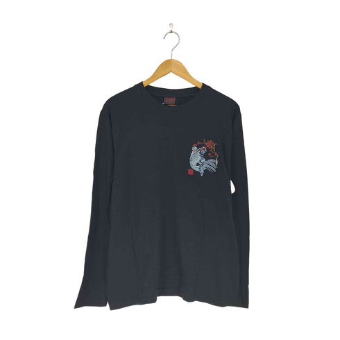 イッシンニョキョウ 一心如鏡 和柄 鯉 刺繍 L/S Tシャツ メンズ JPN:L