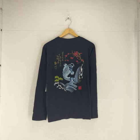 イッシンニョキョウ 一心如鏡 和柄 鯉 刺繍 L/S Tシャツ メンズ JPN:L